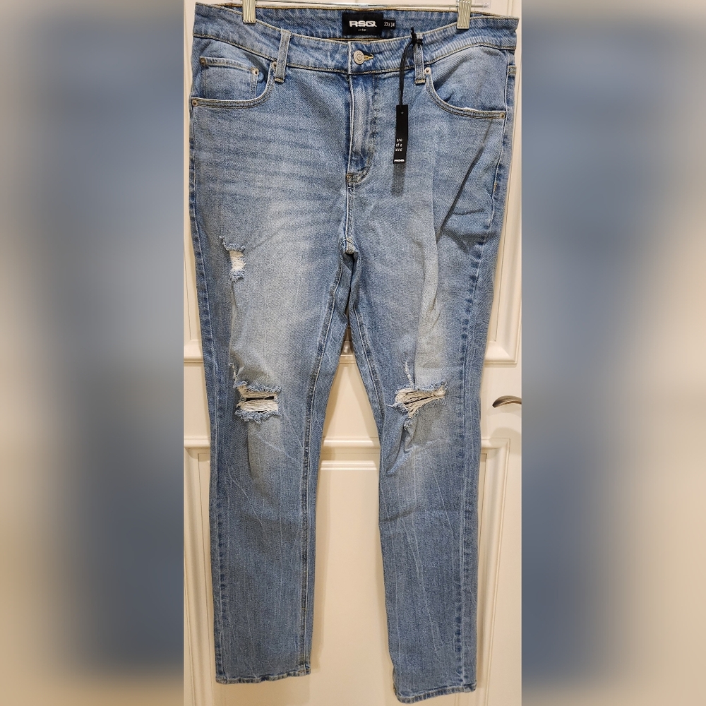 RSQ slim taper distressed jesns